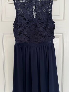 City Studio Navy Blue Lace Bodice Formal Dress